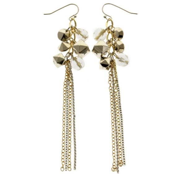 Express Silver and gold cluster dangle earrings - Picture 2 of 5